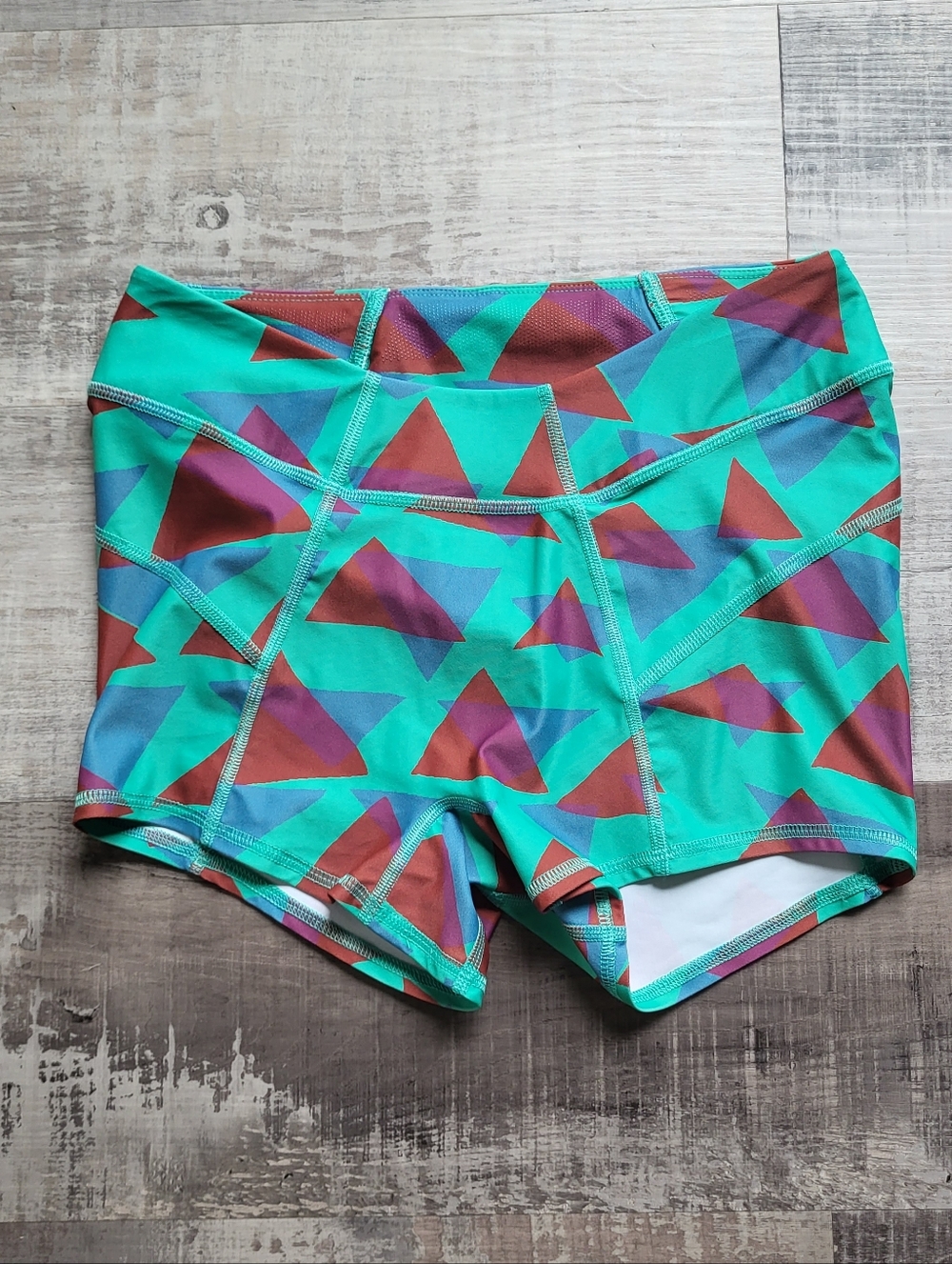 Free People Movement Bike Shorts XS Geometric Retro Print Yoga Athletic Festival